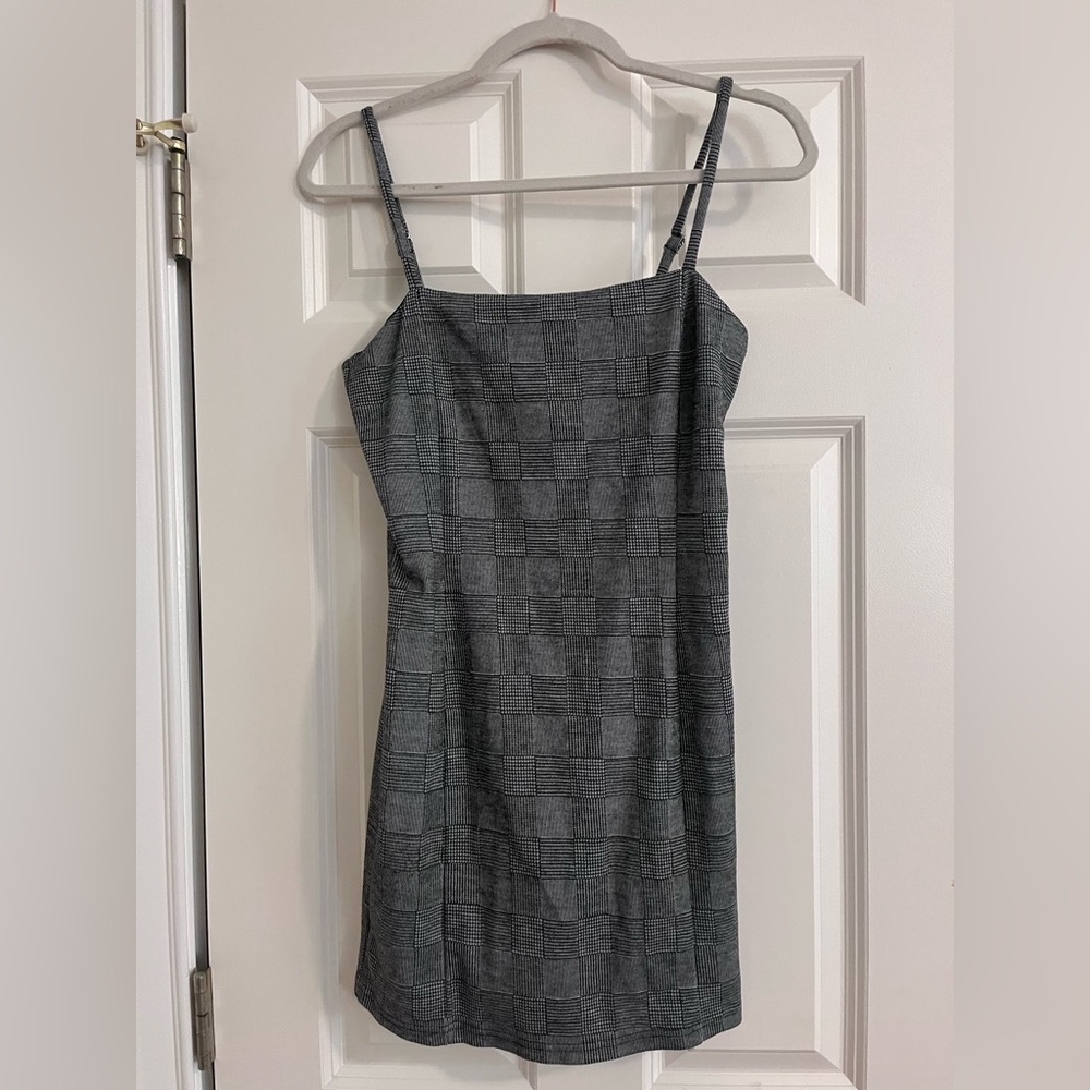 Forever 21 Charcoal Checkered Mini Dress, Small, So many ways to wear this!